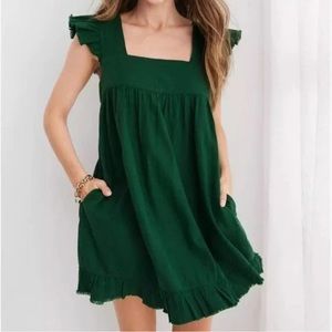 Aerie Linen Flutter Mini Sundress